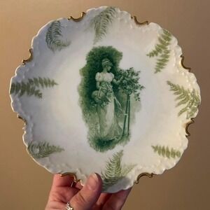 Antique Plate Rosenthal R.C. Monbijou Printemps Germany Fern Lady Motif